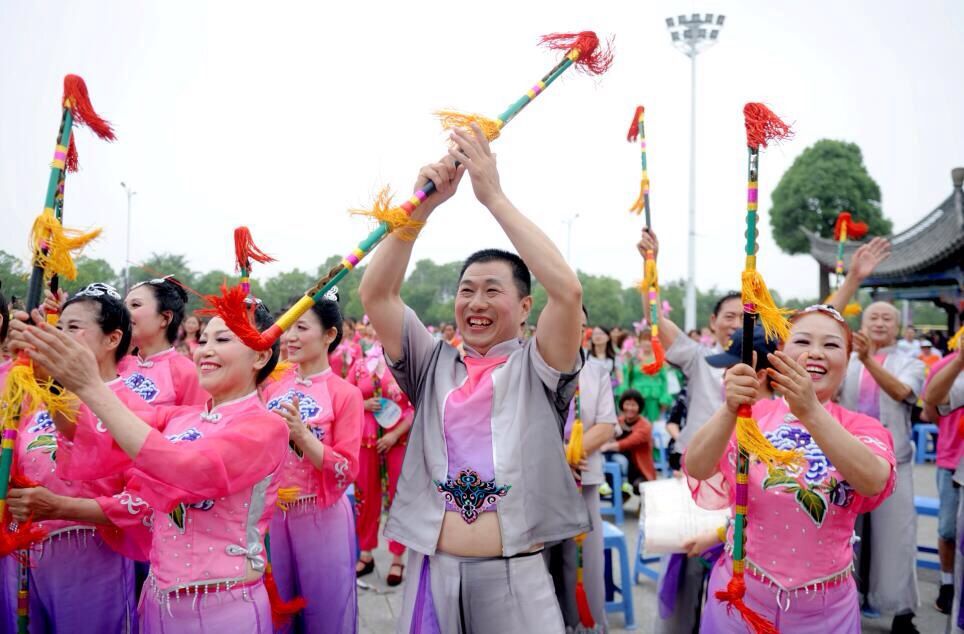 苏皖莲湘舞金湖喜庆“文化遗产日”